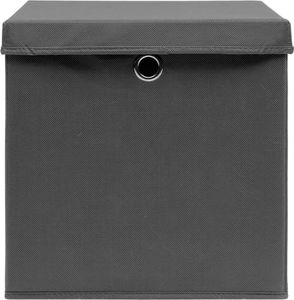 vidaXL Pudełka z pokrywami, 4 szt., 28x28x28 cm, szare 5