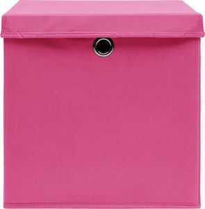 vidaXL Pudełka z pokrywami, 4 szt., 28x28x28 cm, różowe 5