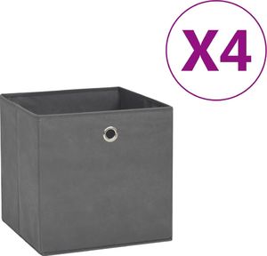 vidaXL Pudełka z włókniny, 4 szt. 28x28x28 cm, szare 1