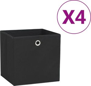 vidaXL Pudełka z włókniny, 4 szt., 28x28x28 cm, czarne 1