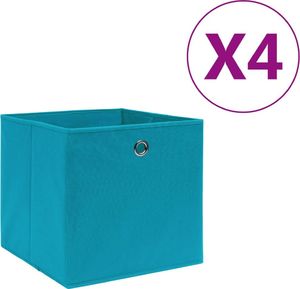 vidaXL Pudełka z włókniny, 4 szt. 28x28x28 cm, błękitne 1