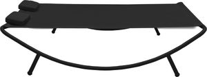 vidaXL Leżanka ogrodowa tkanina czarna 3