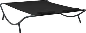 vidaXL Leżanka ogrodowa tkanina czarna 4