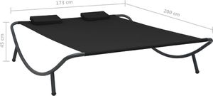 vidaXL Leżanka ogrodowa tkanina czarna 7