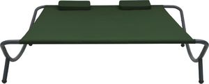 vidaXL Leżanka ogrodowa, tkanina, zielona 2