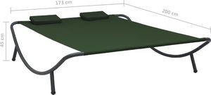 vidaXL Leżanka ogrodowa, tkanina, zielona 7