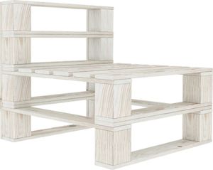 vidaXL Sofa ogrodowa z palet drewniana, biała (49334) 1