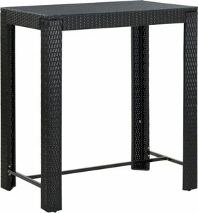 vidaXL Ogrodowy stolik barowy, czarny, 100x60,5x110,5 cm, polirattan 1
