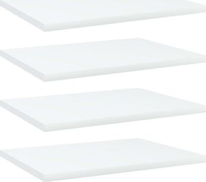vidaXL Półki na książki, 4 szt., białe, 40x30x1,5 cm, płyta wiórowa 1