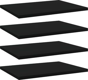 vidaXL Półki na książki, 4 szt., czarne, 40x30x1,5 cm, płyta wiórowa 1