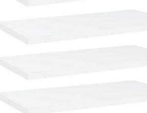 vidaXL Półki na książki, 4 szt., białe, 40x20x1,5 cm, płyta wiórowa 1