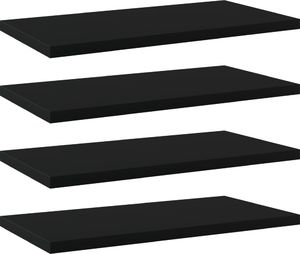 vidaXL Półki na książki, 4 szt., czarne, 40x20x1,5 cm, płyta wiórowa 1