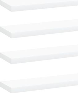 vidaXL Półki na książki, 4 szt., białe, 40x10x1,5 cm, płyta wiórowa 1