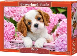 Castorland Puzzle Pup in Pink Flowers 500 elementów (52233) 1