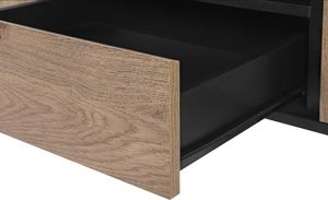 Beliani Szafka RTV jasne drewno z czarnym BLACKPOOL 5