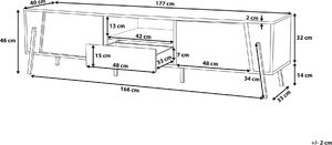 Beliani Szafka RTV jasne drewno z czarnym BLACKPOOL 6