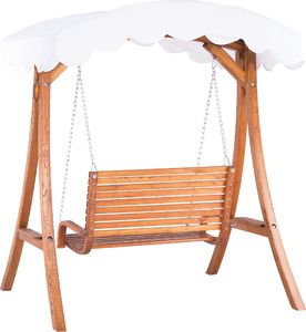 Beliani Huśtawka ogrodowa drewniana ciemna ANDRIA 4