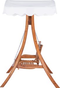 Beliani Huśtawka ogrodowa drewniana ciemna ANDRIA 5