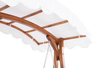 Beliani Huśtawka ogrodowa drewniana ciemna ANDRIA 7