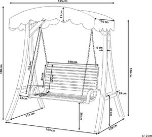 Beliani Huśtawka ogrodowa drewniana ciemna ANDRIA 8