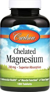 Carlson Labs Carlson Labs - Magnez Chelatowany, 200mg, 180 tabletek 1