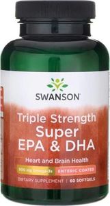 Swanson Swanson - Super EPA & DHA, Potrójna Moc, 60 kapsułek miękkich 1