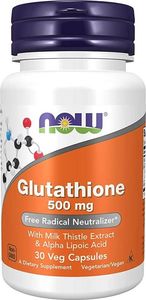 NOW Foods NOW Foods - Glutation, 500 mg z Ekstraktem z Ostropestu Plamistego i Kwasem Alfa Liponowym, 30 vkaps 1