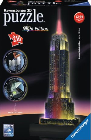 Ravensburger 3D Empire State Building nocą 216 - 125661 1