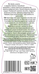 BluxCosmetics Mydło w płynie świeży melon z aloesem 650 ml 2