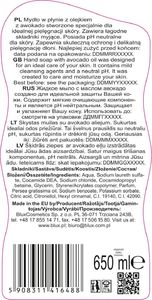 BluxCosmetics Mydło w płynie z olejkiem z awokado 650 ml 2