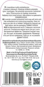 BluxCosmetics Mydło w płynie antybakteryjne lawendowe z aloesem 650 ml 2