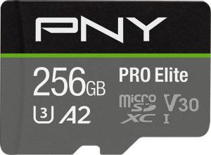 Karta PNY PRO Elite MicroSDXC 256 GB Class 10 UHS-I/U3 A2 V30 (P-SDU256V32100PRO-GE) 1
