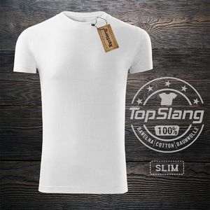 Topslang Topslang koszulka męska bawełniana biała na WF t-shirt męski biały SLIM S 1