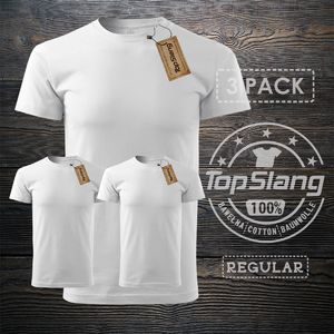 Topslang Topslang koszulka męska bawełniana biała na WF 3 PACK t-shirt męski biały REGULAR M 1
