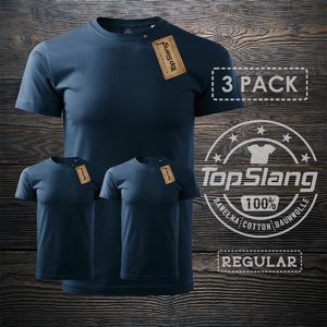 Topslang Topslang koszulka męska granatowa biała na WF 3 PACK t-shirt męski granatowy REGULAR M 1