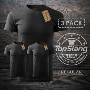 Topslang Topslang koszulka męska bawełniana czarna na WF 3 PACK t-shirt męski czarny REGULAR M 1
