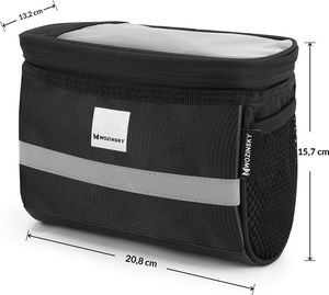 Wozinsky Torba rowerowa na kierownicę z oknem na telefon dotykowy 2L czarny Wozinsky WBB12BK Uniwersalny 3