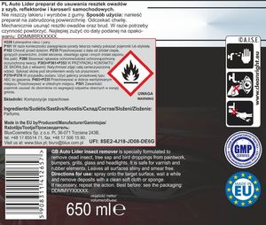 BluxCosmetics Płyn do usuwania owadów Autolider Insect remover 650 ml Uniwersalny 2