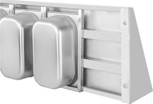 Royal Catering Półka ścienna wisząca na konsolach nierdzewna z pojemnikami GN1/4 Półka ścienna wisząca na konsolach nierdzewna z pojemnikami GN1/4 6