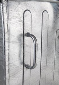Meva Kontener pojemnik na gorący popiół metalowy z blachy ocynkowanej 1100L Kontener pojemnik na gorący popiół metalowy z blachy ocynkowanej 1100L 7