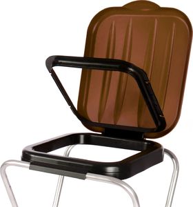 GSG Uchwyt ścienny wiszący do segregacji śmieci brązowy - worki 120L 3