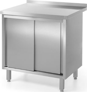 Hendi Stół blat roboczy kuchenny z szafką stalowy drzwi suwane 120x60cm - Hendi 811665 Stół blat roboczy kuchenny z szafką stalowy drzwi suwane 120x60cm - Hendi 811665 1