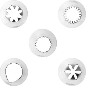 Hendi Końcówki tylki cukiernicze do dekoracji tortów i ciast KWIATY I PŁATKI - zestaw 5szt. - HENDI 551202 Końcówki tylki cukiernicze do dekoracji tortów i ciast KWIATY I PŁATKI - zestaw 5szt. - HENDI 551202 2