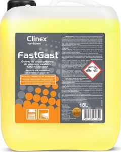Clinex Środek do mycia tłustych zbrudzeń w kuchni do okapów blatów posadzek ścian CLINEX FastGast 5L Środek do mycia tłustych zbrudzeń w kuchni do okapów blatów posadzek ścian CLINEX FastGast 5L 1