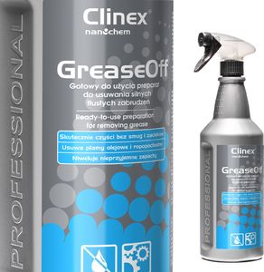 Clinex Odtłuszczacz środek do usuwania silnych tłustych zabrudzeń CLINEX GreaseOff 1L Odtłuszczacz środek do usuwania silnych tłustych zabrudzeń CLINEX GreaseOff 1L 1