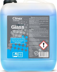 Clinex Skuteczny koncentrat do mycia szyb luster szkła stali nierdzewnej CLINEX PROFIT Glass 5L Skuteczny koncentrat do mycia szyb luster szkła stali nierdzewnej CLINEX PROFIT Glass 5L 1