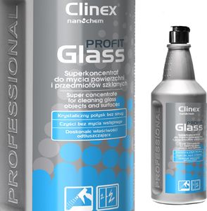 Clinex Skuteczny koncentrat do mycia szyb luster szkła stali nierdzewnej CLINEX PROFIT Glass 1L Skuteczny koncentrat do mycia szyb luster szkła stali nierdzewnej CLINEX PROFIT Glass 1L 1