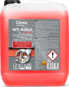 Clinex Preparat do mycia łazienki ubikacji usuwa rdzę kamień osady z mydła CLINEX W3 Active SHIELD 5L Preparat do mycia łazienki ubikacji usuwa rdzę kamień osady z mydła CLINEX W3 Active SHIELD 5L 1