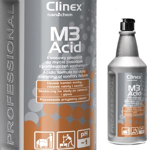 Clinex Koncentrat kwaśny płyn do mycia łazienek pomieszczeń sanitarnych CLINEX M3 Acid 1L Koncentrat kwaśny płyn do mycia łazienek pomieszczeń sanitarnych CLINEX M3 Acid 1L 1