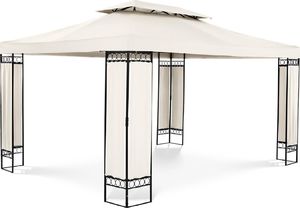 Uniprodo Pawilon ogrodowy altana namiot składany 3 x 4 x 2.6 m kremowy Pawilon ogrodowy altana namiot składany 3 x 4 x 2,6 m kremowy 2
